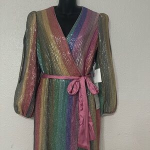 Harlyn Multicolor Long Sleeve Sequin Dress
